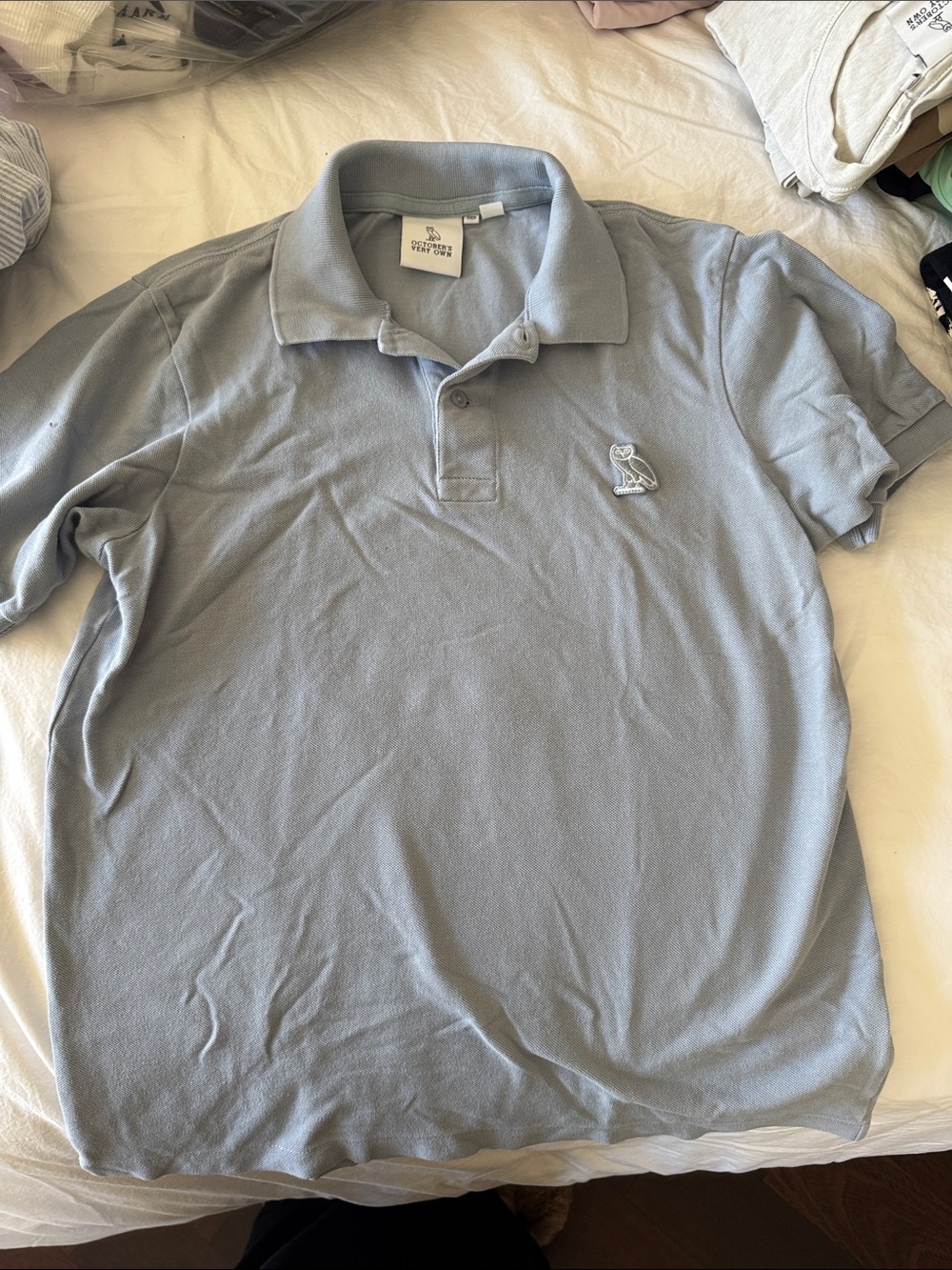 OVO Polo Shirt - Light Blue with Embroidered Logo